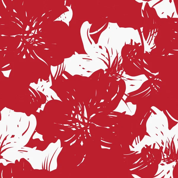 Red Floral Brush Strokes Seamless Pattern Background Fashion Prints Graphics — Stock Vector