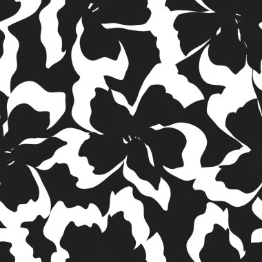 Moda tekstil, grafik, arkaplan ve el sanatları için siyah ve beyaz desensiz arkaplan