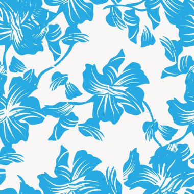 Moda tekstil, grafik, arka plan ve el sanatları için Mavi Çiçeksiz desenli arka plan