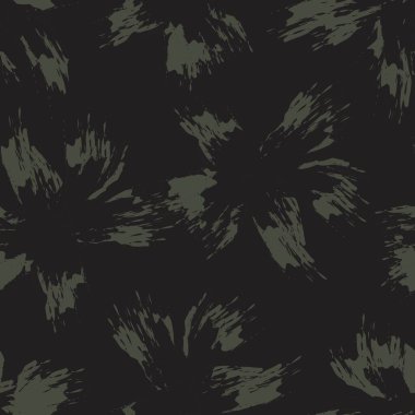 Yeşil çiçekli fırça darbeleri moda baskıları, grafikler, arka planlar ve el sanatları için pürüzsüz desenli arka plan