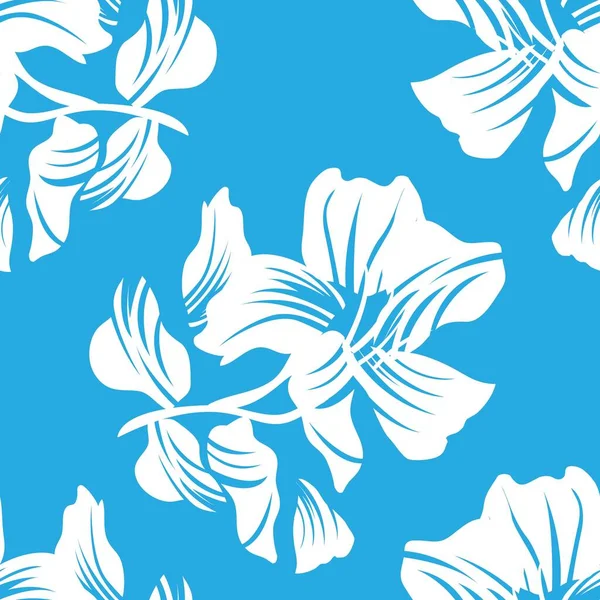 Fondo Patrón Sin Costuras Blue Floral Para Textiles Moda Gráficos — Archivo Imágenes Vectoriales