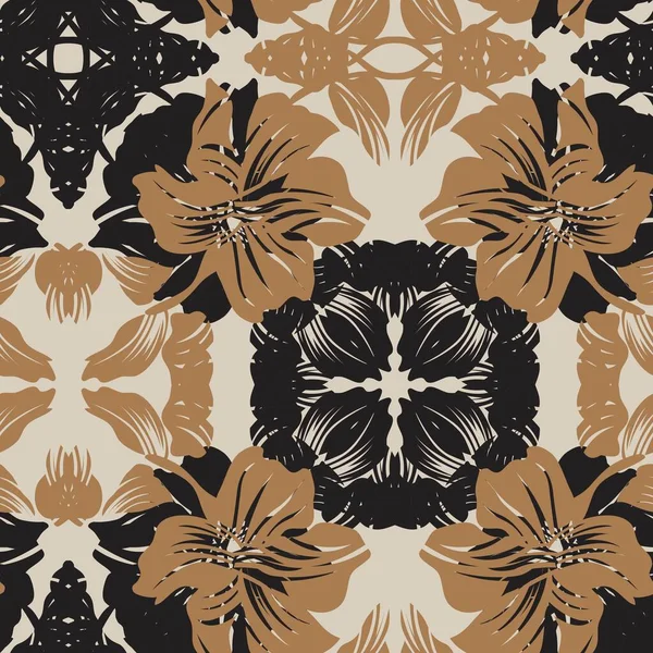 Цветочный Рисунок Швов Модных Текстиля Графики — стоковый вектор