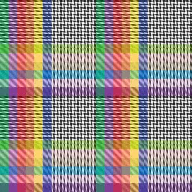 Gökkuşağı Ekoseli, kareli, ekose desenli moda tekstil ve grafikleri için uygun