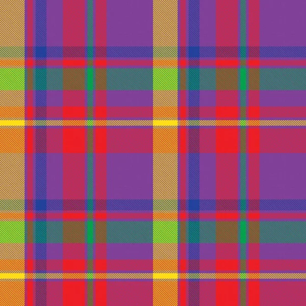 Rainbow Plaid Carreaux Motif Tartan Sans Couture Adapté Aux Textiles — Image vectorielle