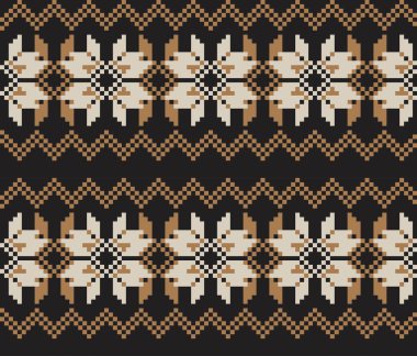 Moda tekstil, örgü ve grafikler için kahverengi Noel panayırı desenli arka plan