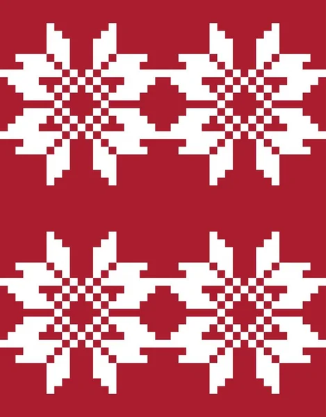 Roter Weihnachtsmarkt Inselmuster Hintergrund Für Modetextilien Strickwaren Und Grafiken — Stockvektor
