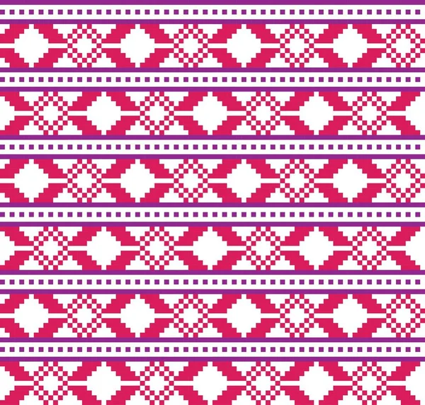 Purple Christmas Fair Isle Mönster Bakgrund För Mode Textilier Stickade — Stock vektor