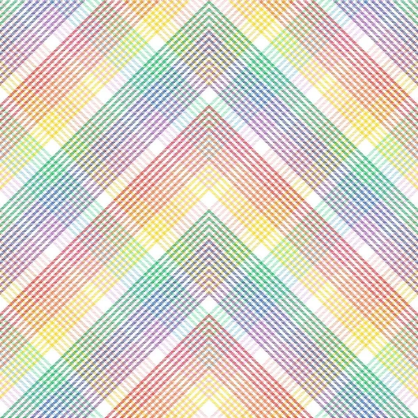 Rainbow Pastel Chevron Plaid Tartan Strutturato Design Senza Cuciture Adatto — Vettoriale Stock