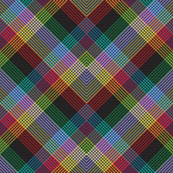 Rainbow Chevron Plaid Tartan Texturiertes Nahtloses Muster Für Modetextilien Und — Stockvektor