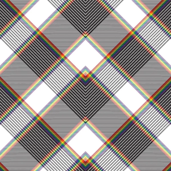Rainbow Chevron Plaid Tartan Textured Seamless Pattern Design Suitable Fashion — Stock Vector