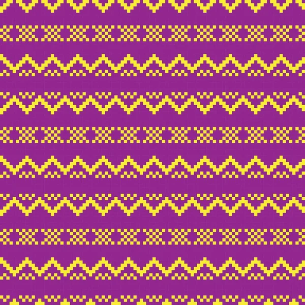 Purple Christmas Fair Isle Mönster Bakgrund För Mode Textilier Stickade — Stock vektor