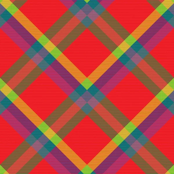 Rainbow Chevron Plaid Tartan Texturiertes Nahtloses Muster Für Modetextilien Und — Stockvektor