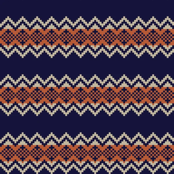 Brown Christmas Fair Isle Patterial Background Fashion Textiles Knitwear Graphics — 스톡 벡터