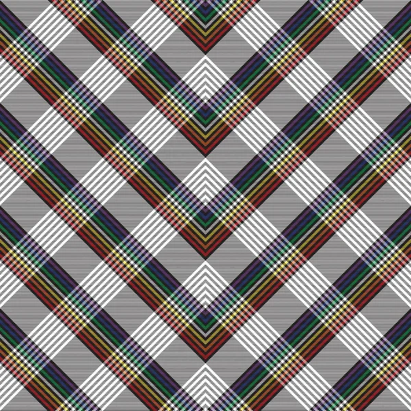 Tęczowy Chevron Plaid Tartan Teksturowany Bezszwowy Wzór Projekt Nadaje Się — Wektor stockowy