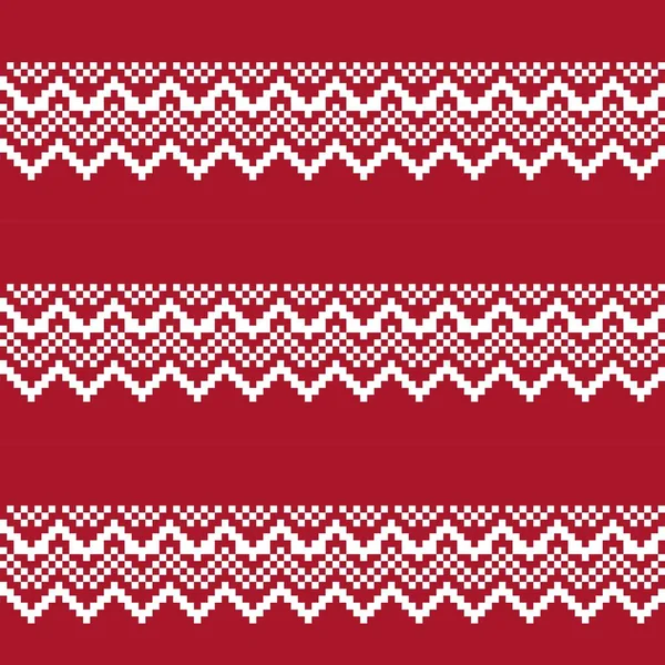 Červený Vánoční Veletrh Ostrov Vzor Pozadí Pro Módní Textil Pleteniny — Stockový vektor