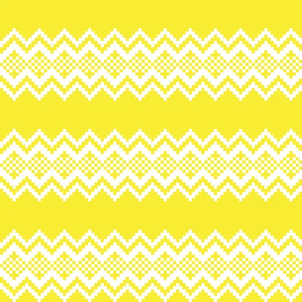 Yellow Christmas Fair Isle Pattern Background Fashion Textiles Knitwear Graphics — Stock Vector