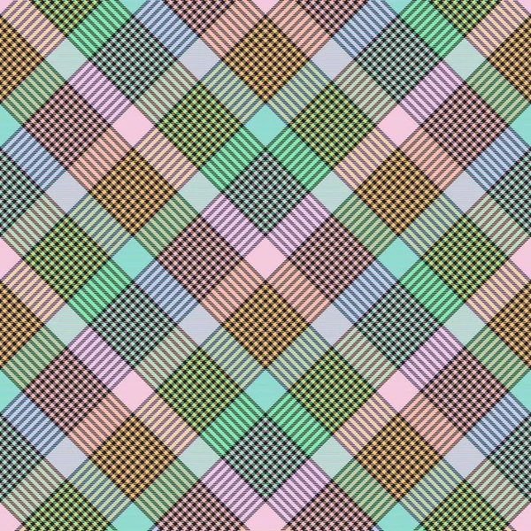 Tęcza Pastel Chevron Plaid Tartan Teksturowany Bezszwowy Wzór Projekt Nadaje — Wektor stockowy