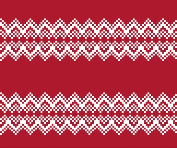 Röd Jul Mässan Isle Mönster Bakgrund För Mode Textilier Stickade — Stock vektor