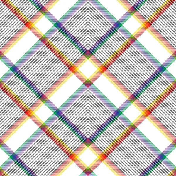 Rainbow Chevron Plaid Tartan Texturiertes Nahtloses Muster Für Modetextilien Und — Stockvektor