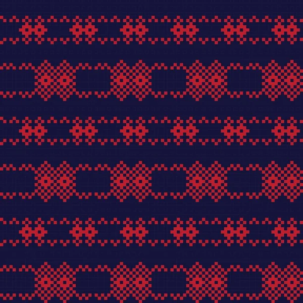 Rode Kerst Kermis Eiland Patroon Achtergrond Voor Mode Textiel Breigoed — Stockvector