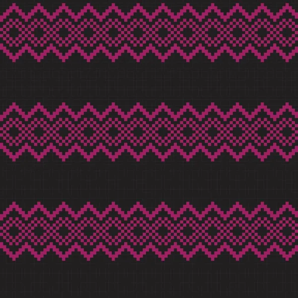 Purple Christmas Fair Isle Mönster Bakgrund För Mode Textilier Stickade — Stock vektor