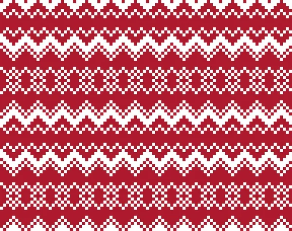 Red Christmas Fair Isle Pattern Background Fashion Textiles Knitwear Graphics — Stock Vector