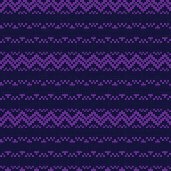 Purple Christmas Fair Isle Mönster Bakgrund För Mode Textilier Stickade — Stock vektor