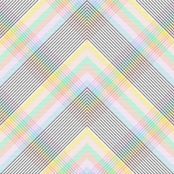 Rainbow Pastel Chevron Plaid Tartan Texturiertes Nahtloses Muster Für Modetextilien — Stockvektor