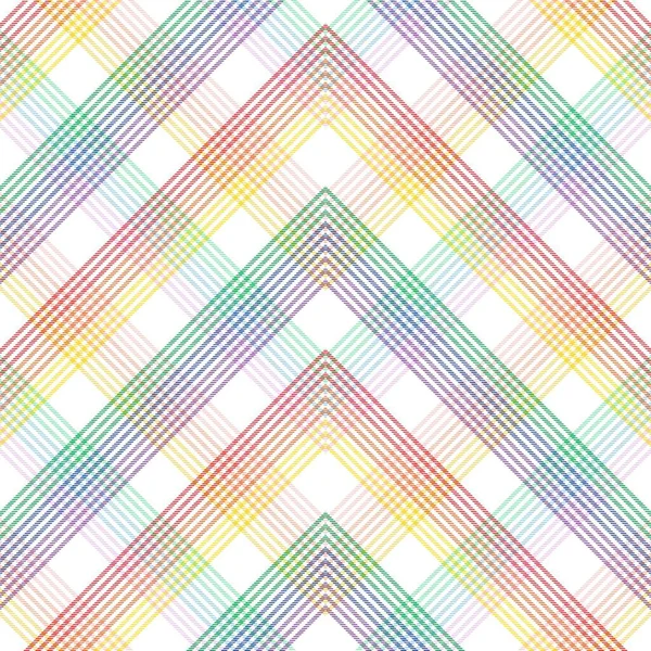 Rainbow Pastel Chevron Plaid Tartan Strutturato Design Senza Cuciture Adatto — Vettoriale Stock