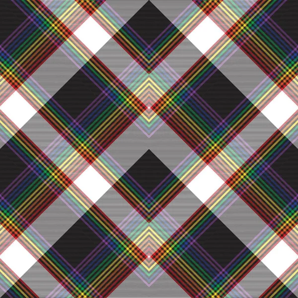 Arco Iris Chevron Cuadros Tartán Texturizado Diseño Patrón Sin Costuras — Vector de stock