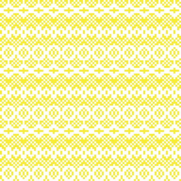 Yellow Christmas Fair Isle Pattern Background Fashion Textiles Knitwear Graphics — Stock Vector