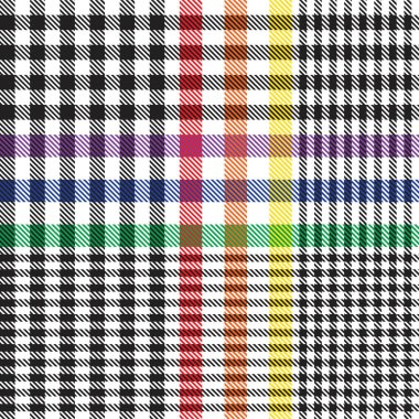 Gökkuşağı Ekoseli, kareli, ekose desenli moda tekstil ve grafikleri için uygun