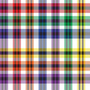 Gökkuşağı Ekoseli, kareli, ekose desenli moda tekstil ve grafikleri için uygun