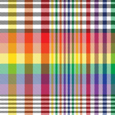 Gökkuşağı Ekoseli, kareli, ekose desenli moda tekstil ve grafikleri için uygun