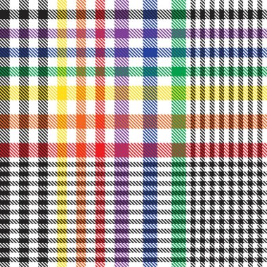 Gökkuşağı Ekoseli, kareli, ekose desenli moda tekstil ve grafikleri için uygun