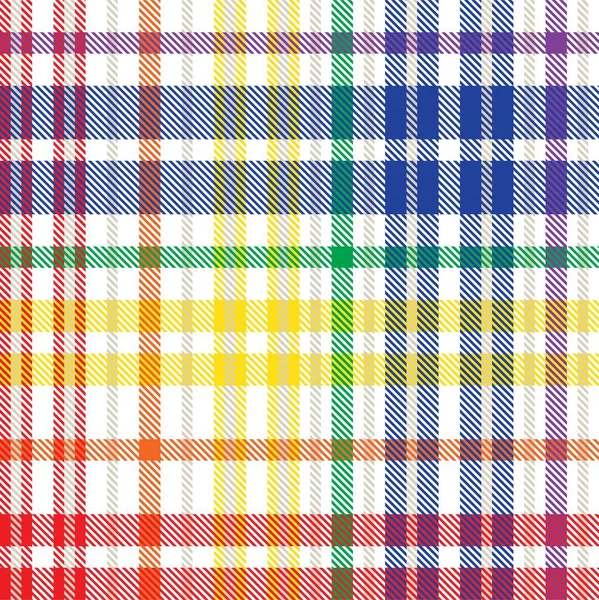 Rainbow Xadrez Xadrez Tartan Sem Costura Padrão Adequado Para Têxteis — Vetor de Stock