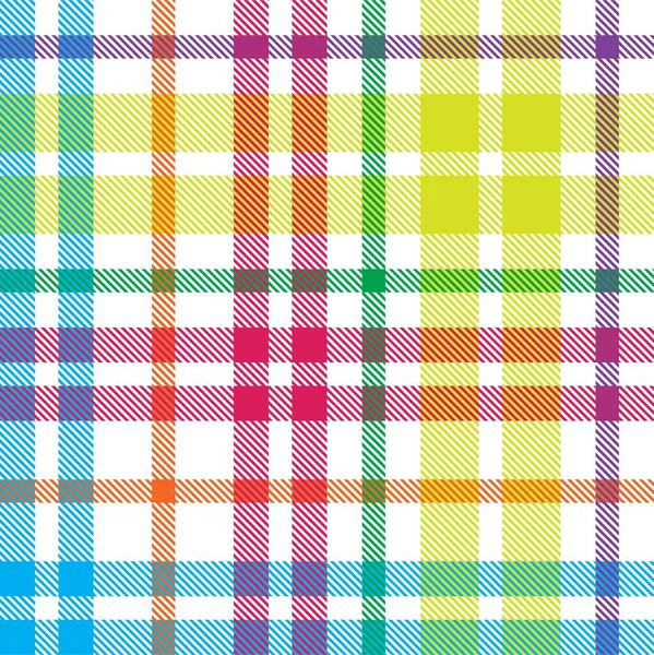 Rainbow Xadrez Xadrez Tartan Sem Costura Padrão Adequado Para Têxteis — Vetor de Stock