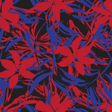 Çiçek fırçası darbeleri moda baskıları, grafikler, arka planlar ve el sanatları için pürüzsüz desen