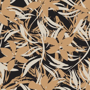 Çiçek fırçası darbeleri moda baskıları, grafikler, arka planlar ve el sanatları için pürüzsüz desen