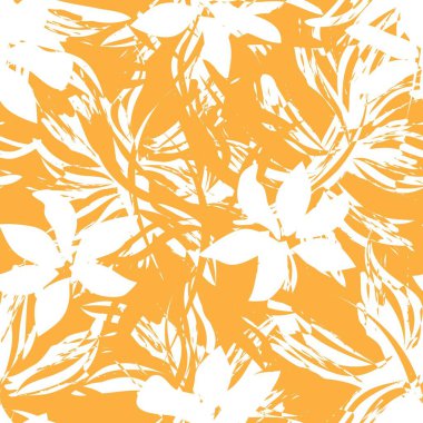 Çiçek fırçası darbeleri moda baskıları, grafikler, arka planlar ve el sanatları için pürüzsüz desen