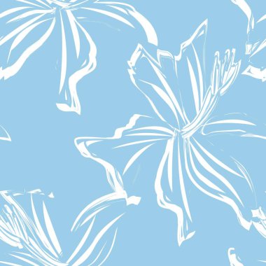 Çiçek fırçası darbeleri moda baskıları, grafikler, arka planlar ve el sanatları için pürüzsüz desen