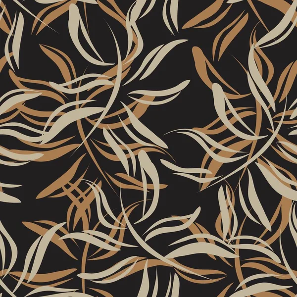 Тропический Лист Ботанический Бесшовный Фон Шаблона Подходит Модных Принтов Графики — стоковый вектор