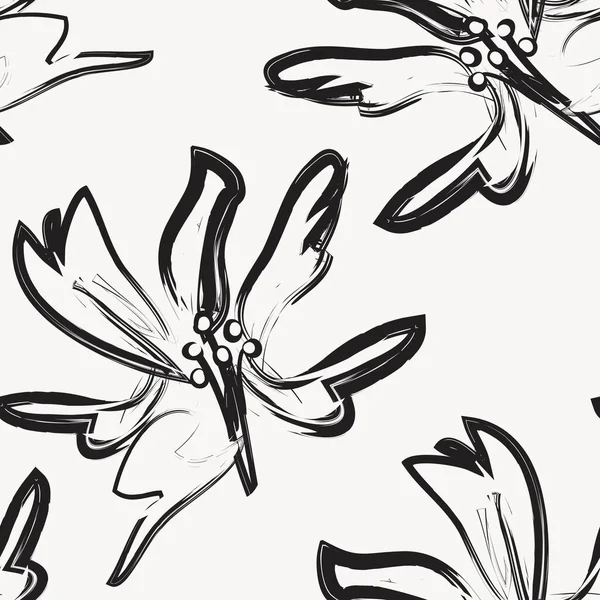 Çiçek Fırçası Darbeleri Moda Baskıları Grafikler Arka Planlar Sanatları Için — Stok Vektör