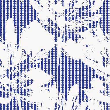 Moda tekstil ve grafikleri için çizgili arkaplanı olan çiçeksiz desen