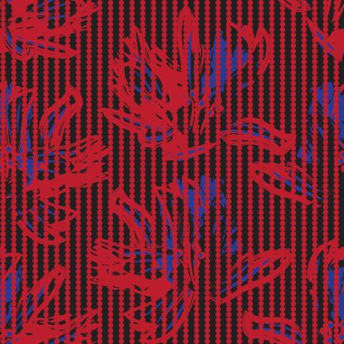 Moda tekstil ve grafikleri için çizgili arkaplanı olan çiçeksiz desen