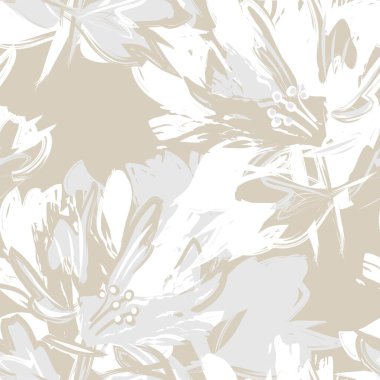 Çiçek fırçası darbeleri moda baskıları, grafikler, arka planlar ve el sanatları için pürüzsüz desen