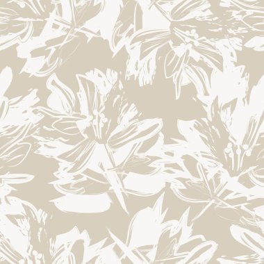 Çiçek fırçası darbeleri moda baskıları, grafikler, arka planlar ve el sanatları için pürüzsüz desen