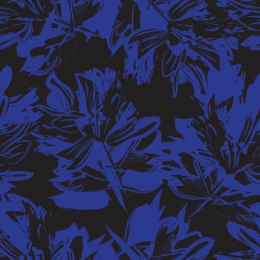 Çiçek fırçası darbeleri moda baskıları, grafikler, arka planlar ve el sanatları için pürüzsüz desen