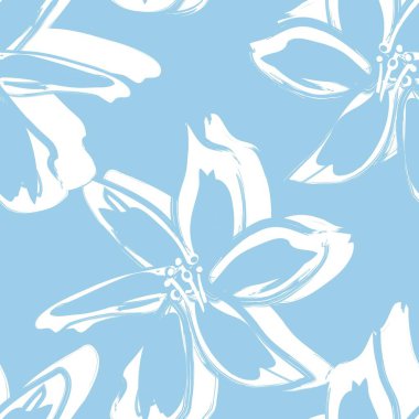 Çiçek fırçası darbeleri moda baskıları, grafikler, arka planlar ve el sanatları için pürüzsüz desen