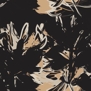 Çiçek fırçası darbeleri moda baskıları, grafikler, arka planlar ve el sanatları için pürüzsüz desen